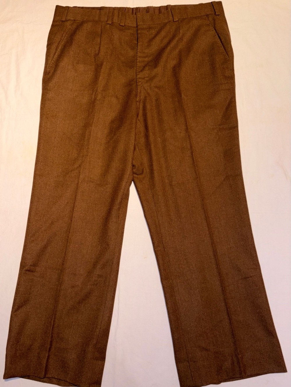 Oxxford Clothes Men’s Bullock & Jones Brown Wool Dress Trousers Slacks 40x28